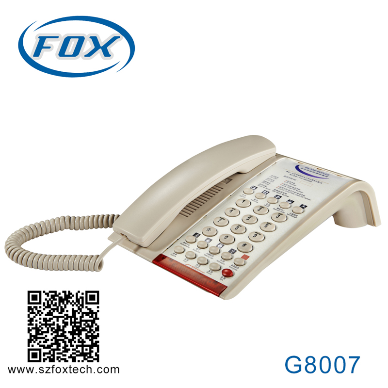 Color : White GAIXIA Fixed Telephone Office Hotel Room Landline LCD Brightness Adjustment Call Record Inquiry Wired Telephone Telephone 